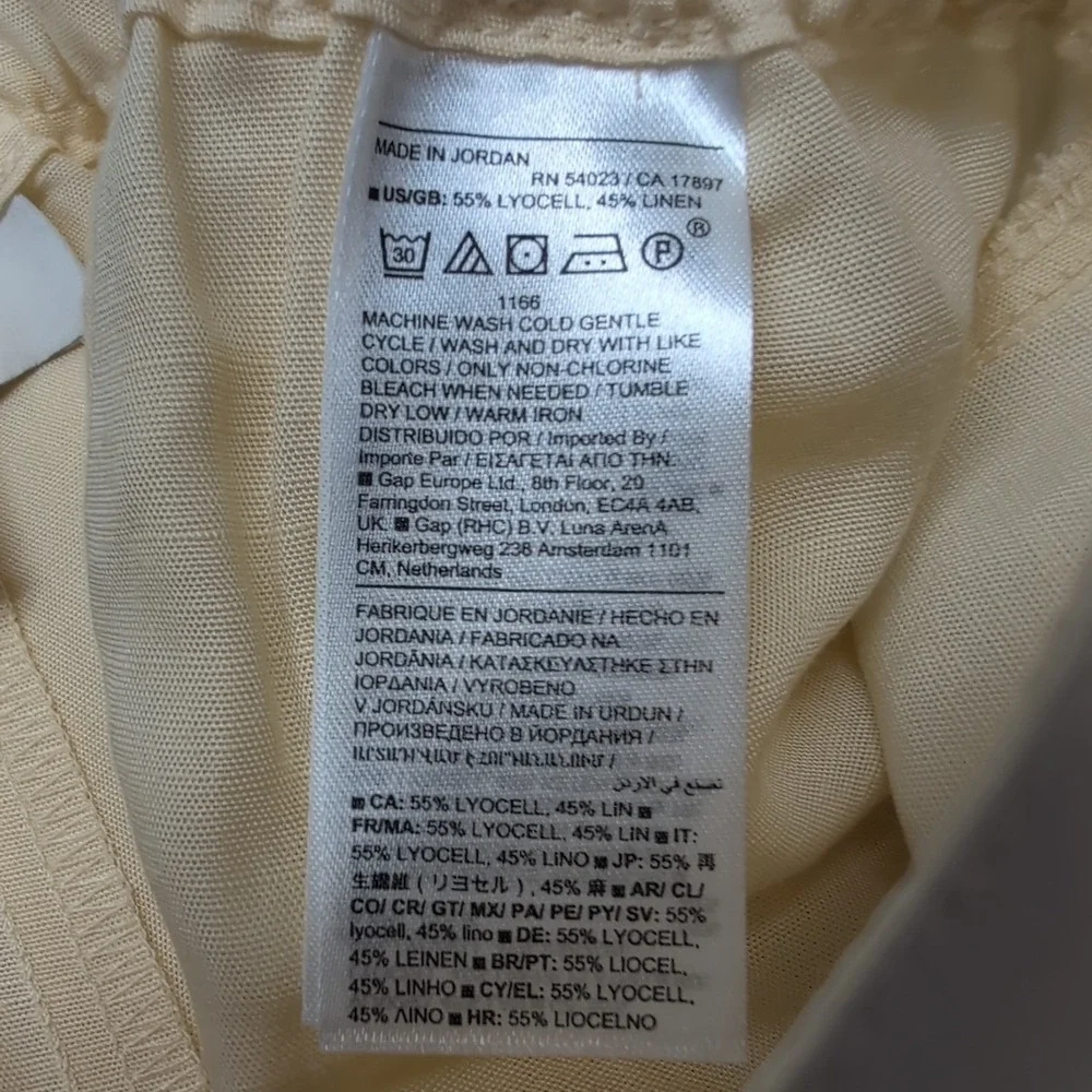 NWT Banana Republic Arcata Tencel Linen Easy Pants Yellow Women's Small